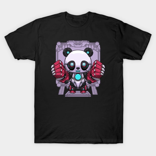 Chibi Panda Bot T-Shirt by eleazarion